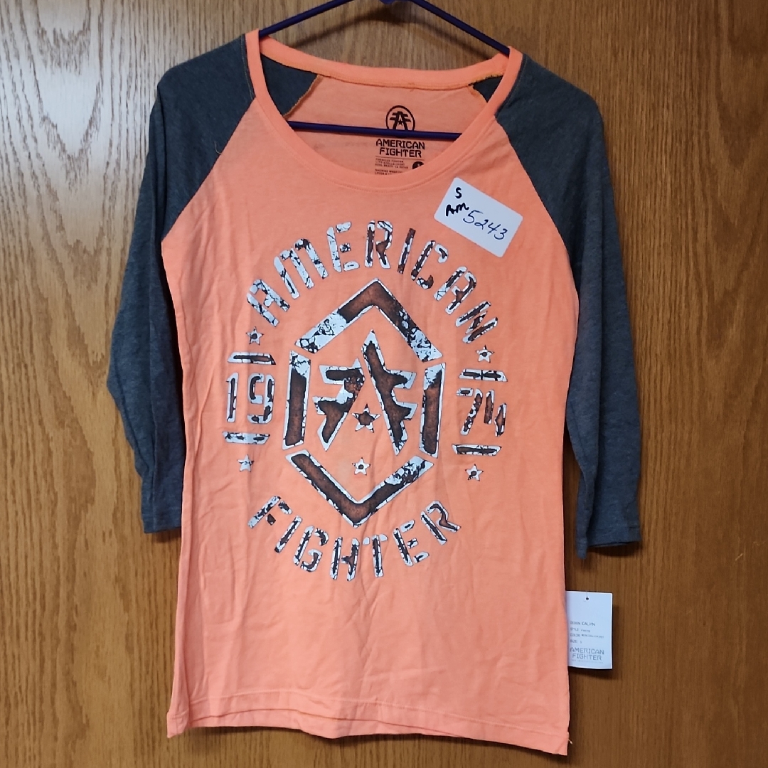 American Fighter Orange And Gray Long Sleeve Tee Womens S Nwt Number 5243